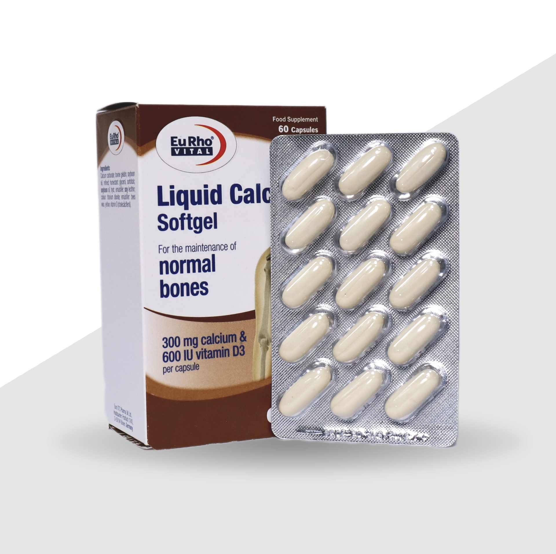 سافت ژل لیکوئید کلسیم یوروویتال - 60 عددی