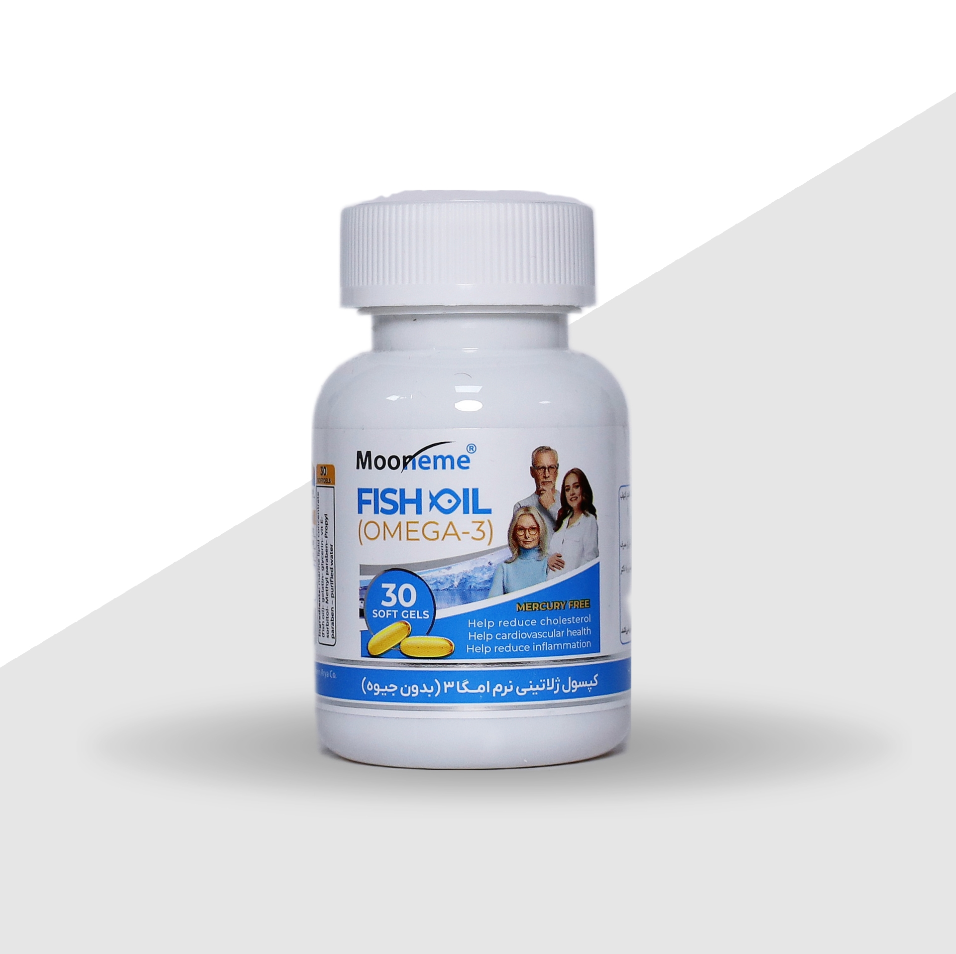 کپسول ژلاتینی امگا mooneme3 بدون جیوه -30 عددی