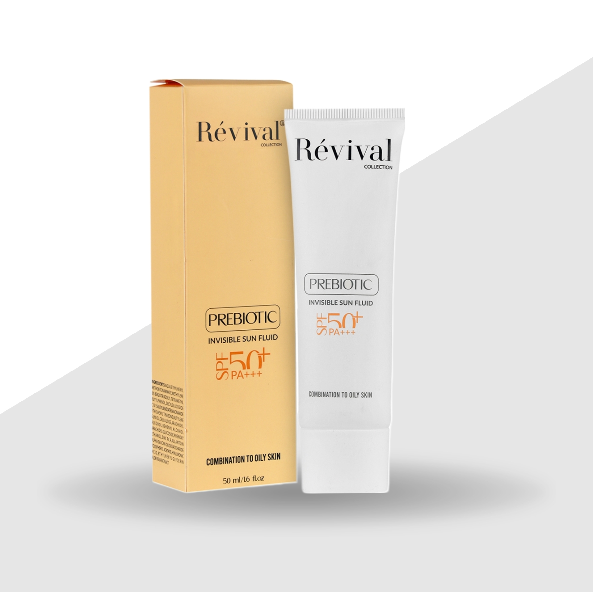 ضد آفتاب فلوئید مناسب پوست چرب بدون رنگ SPF50 رویوال - 50میلی لیتر