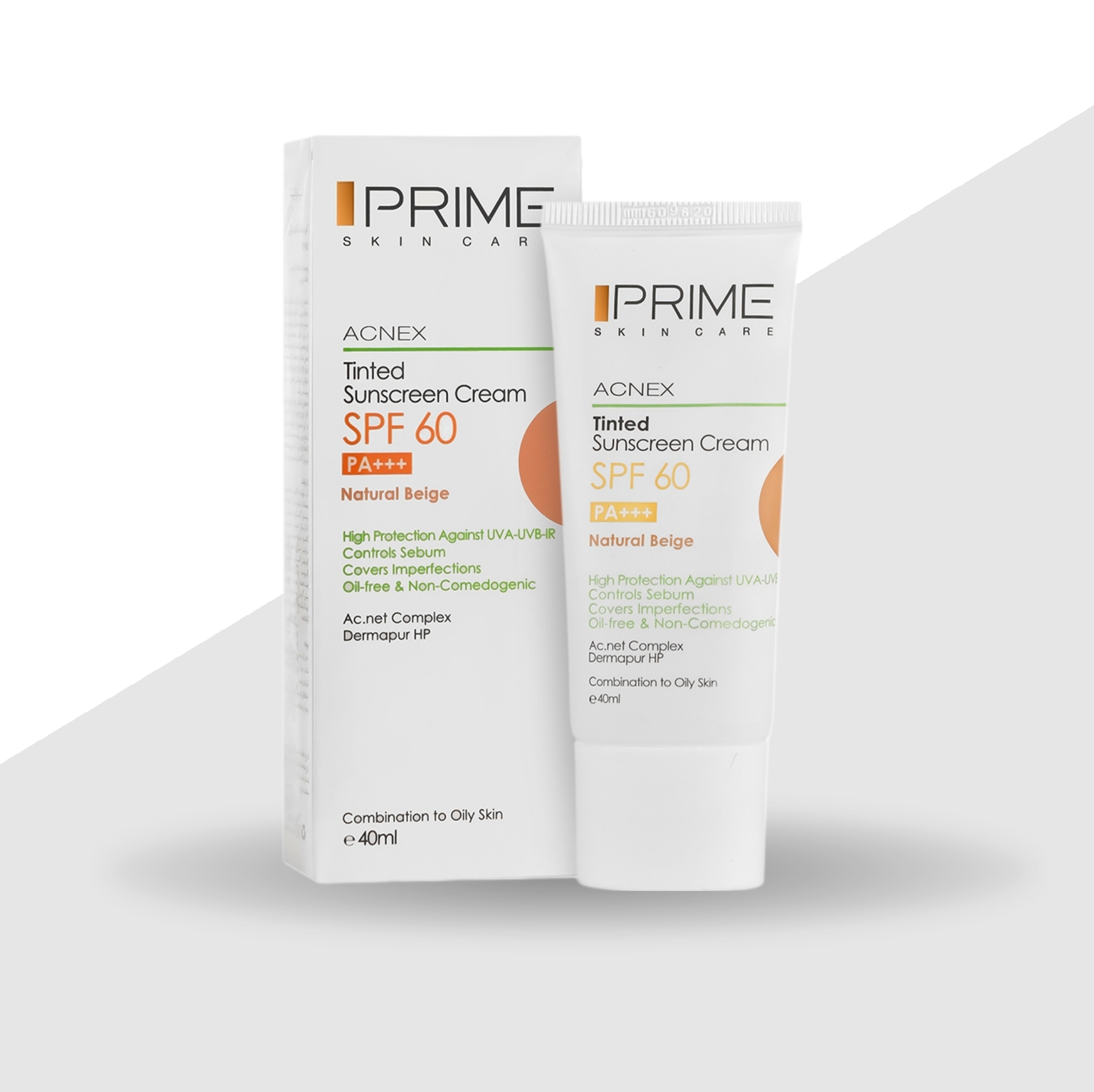 کرم ضد آفتاب رنگی  پوست مختلط و چرب پرایم spf60