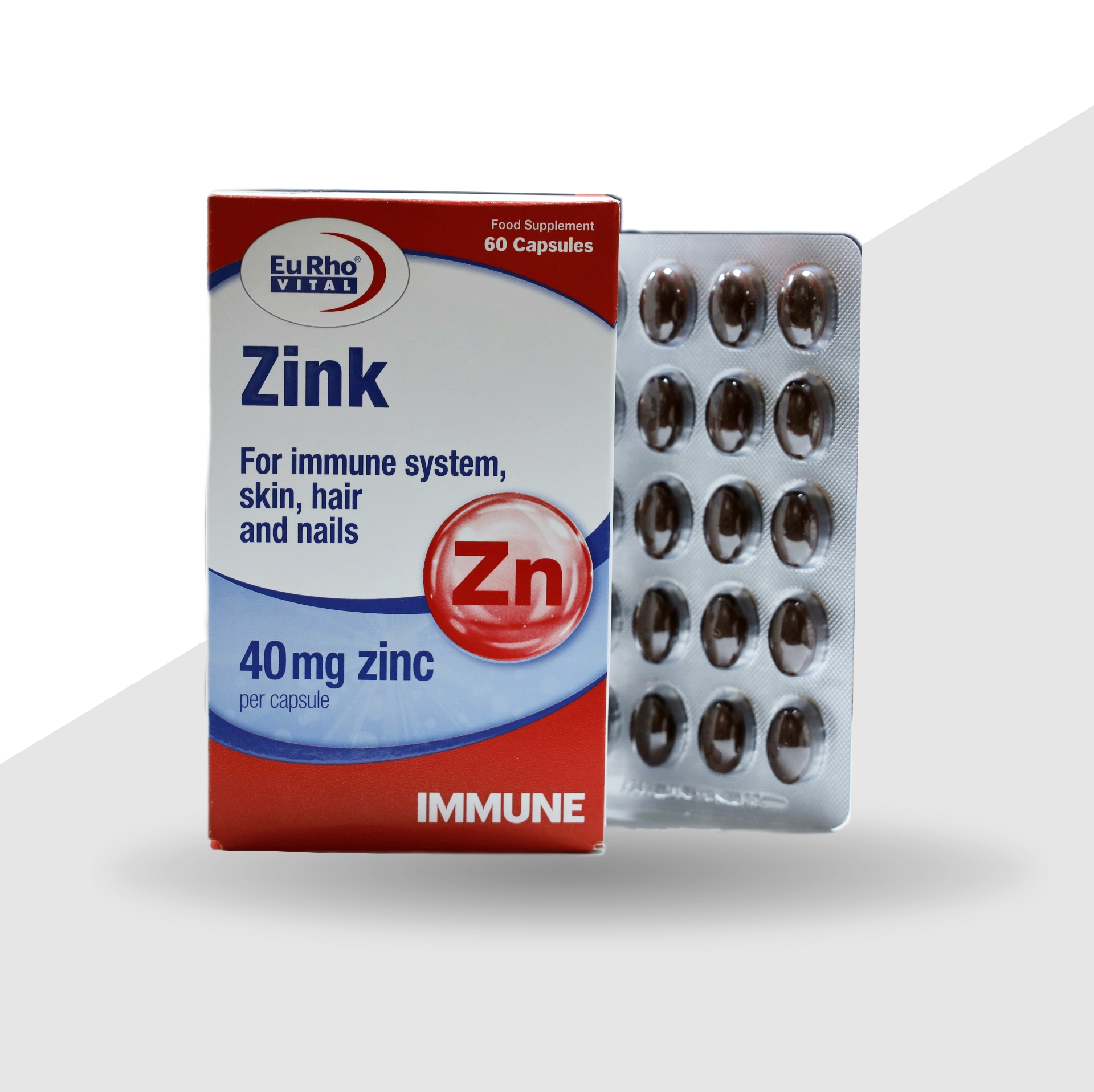 کپسول ژلاتینی زینک40 یوروویتال-60عددی