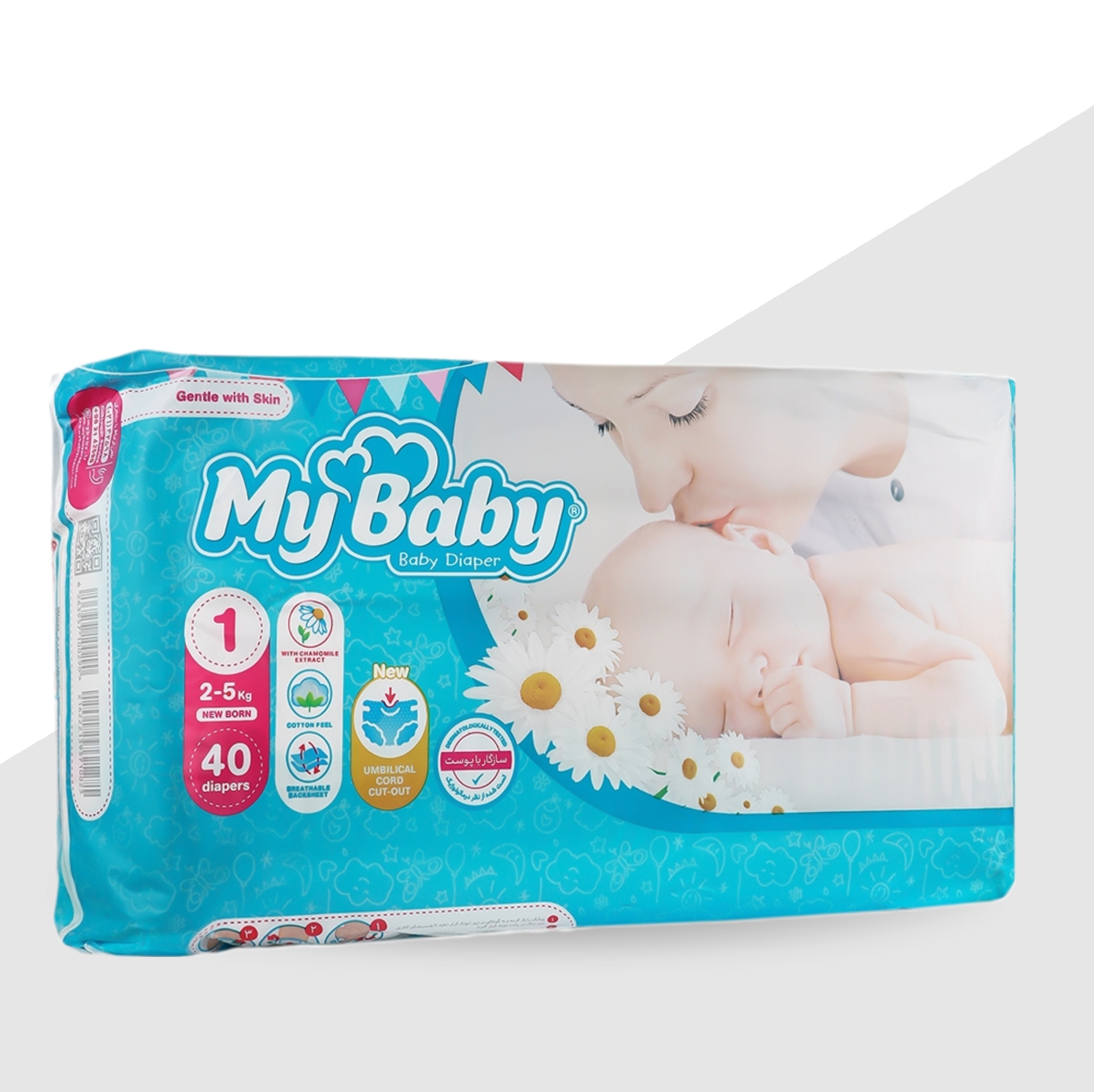پوشک چسبی سایز 1-40 عددی مای بیبی