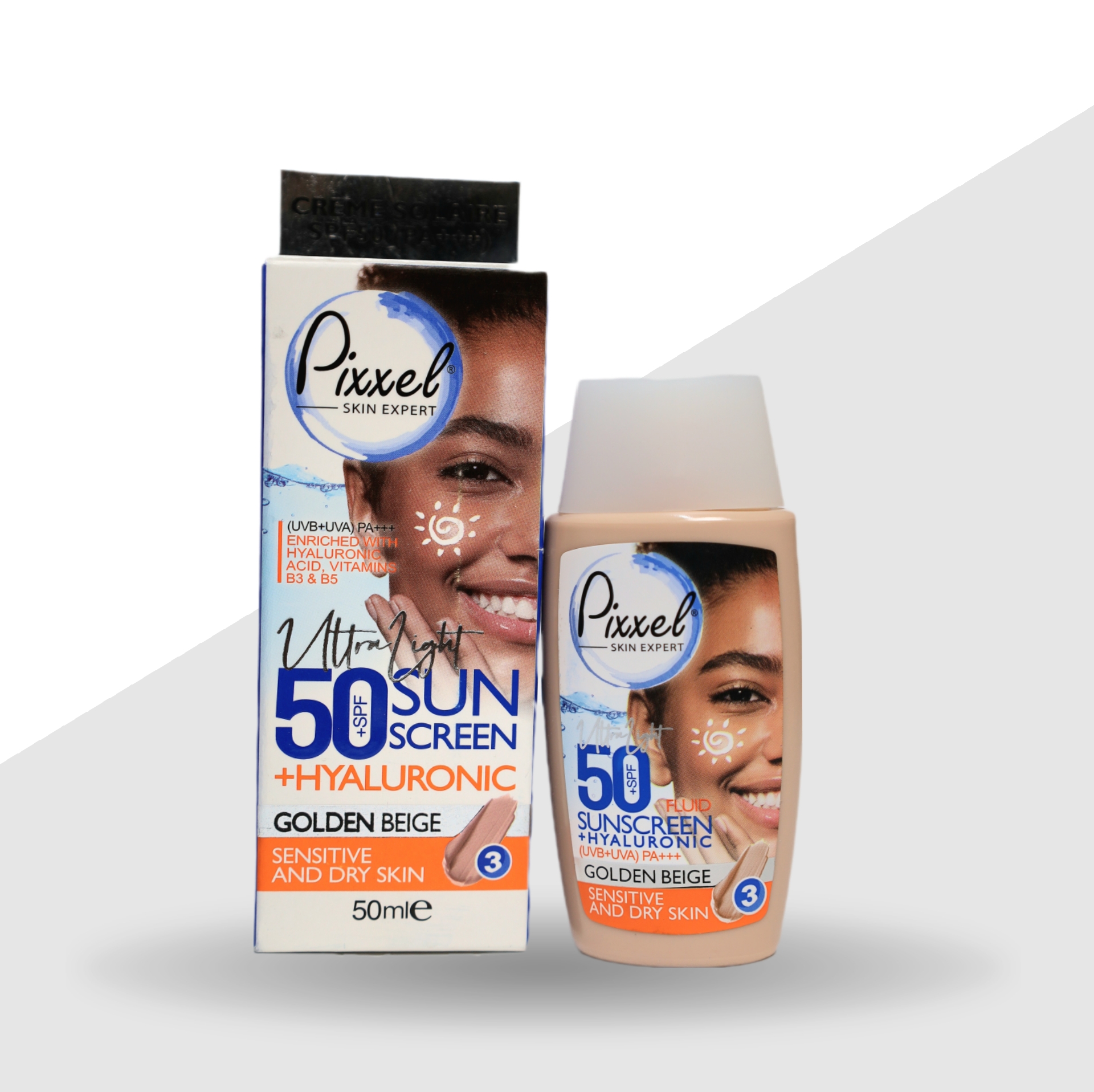 کرم ضد آفتاب رنگی پیکسل SPF50 بژ طلایی مناسب پوست خشک و حساس-50 میلی‌لیتر