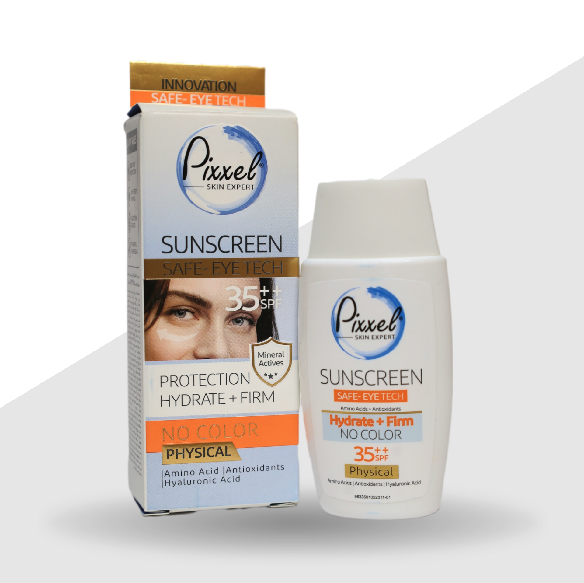 کرم ضد آفتاب فیزیکی دور چشم و صورت پیکسل SPF35 بدون رنگ-50 میلی لیتر