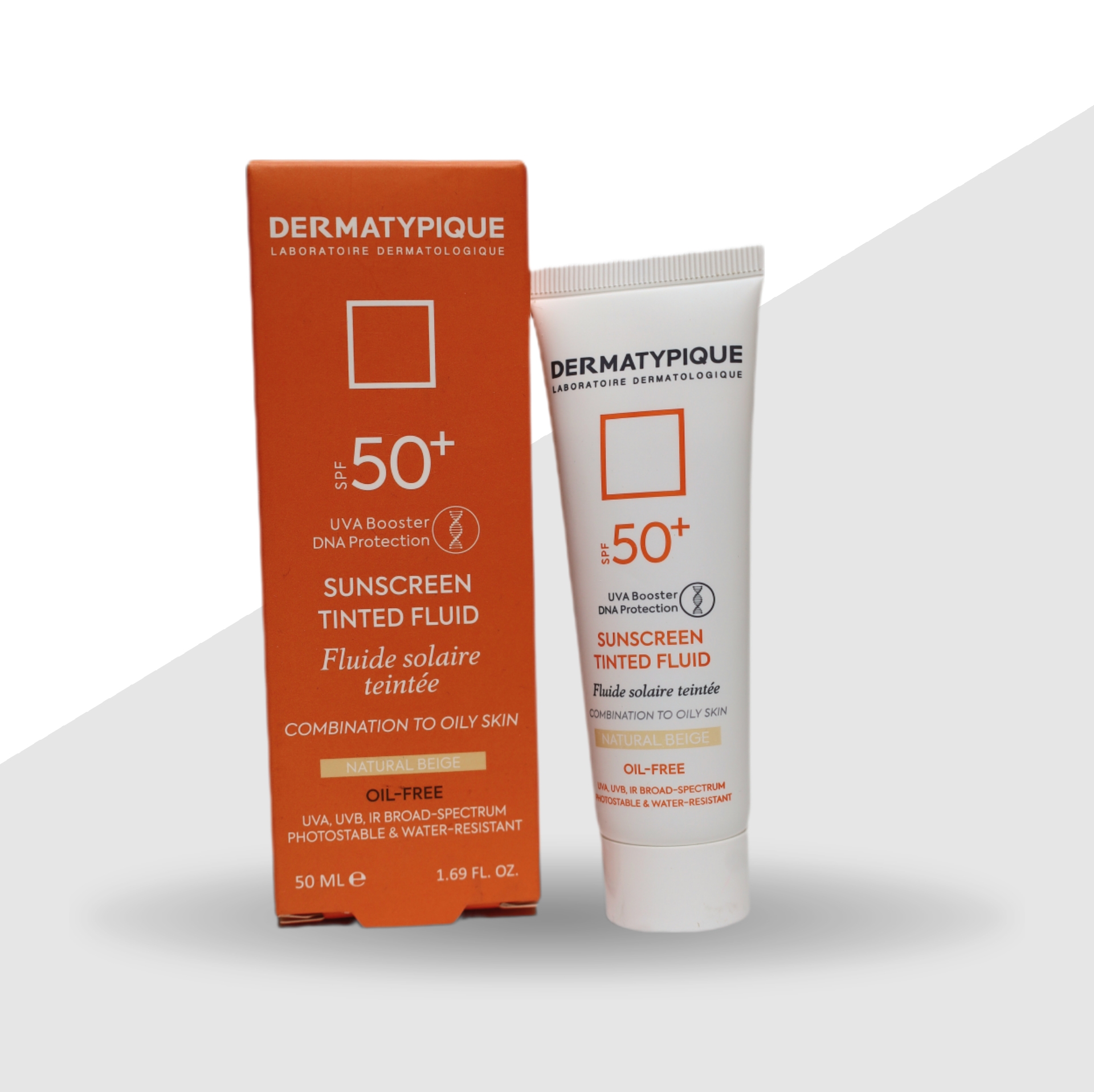 کرم ضد آفتاب رنگی پوست چرب درماتیپیک SPF50 بژ طبیعی-50 میلی لیتر