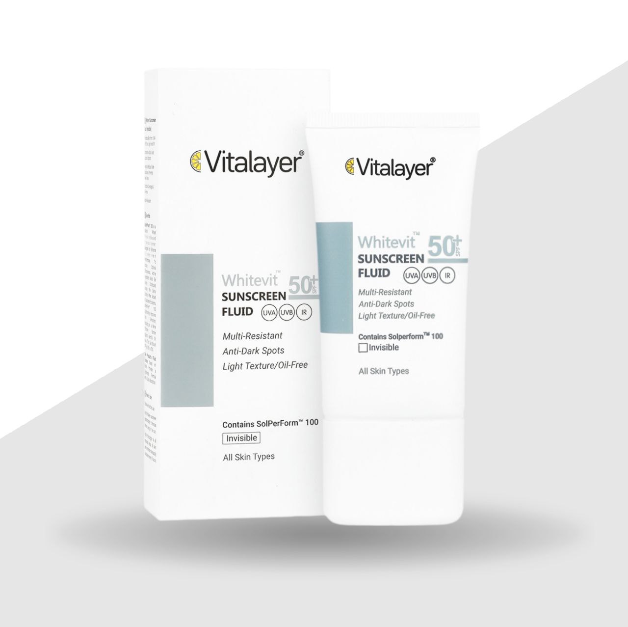 ضد آفتاب فلوئید ضد لک وایت ویت SPF50 ویتالیر بی رنگ-50 میلی لیتر