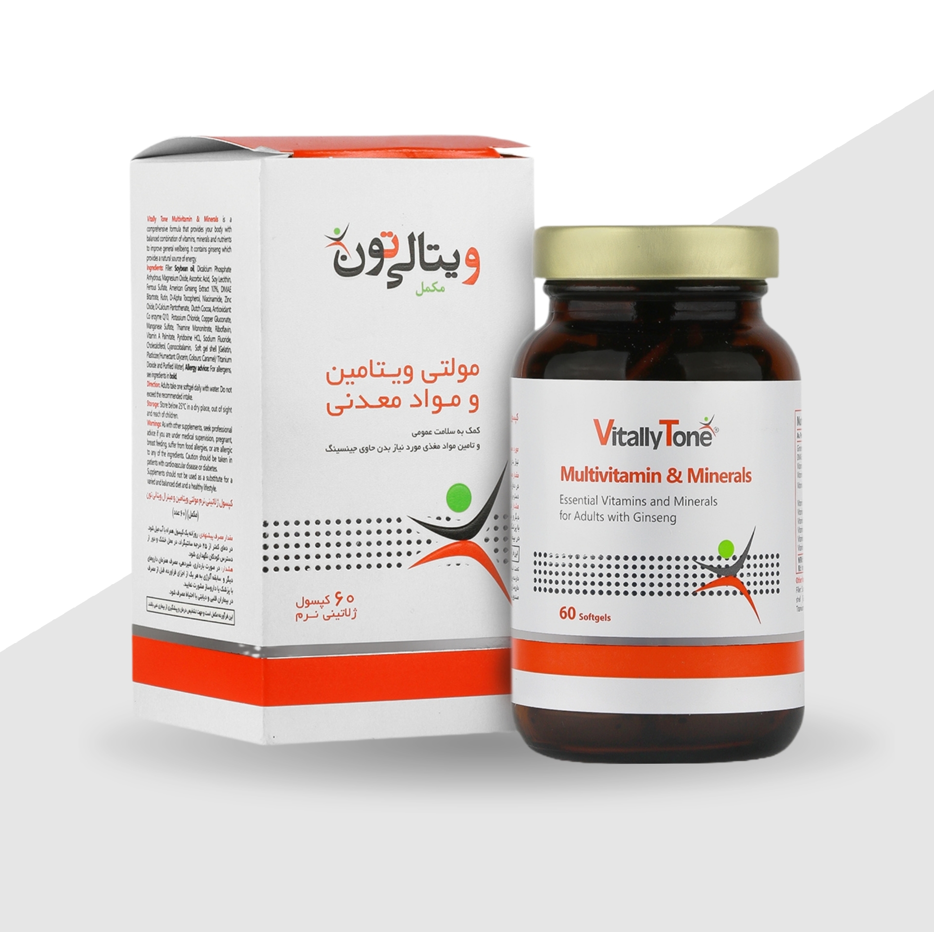 سافت ژل مولتی ویتامین و مینرال ویتالی تون-۶۰عددی