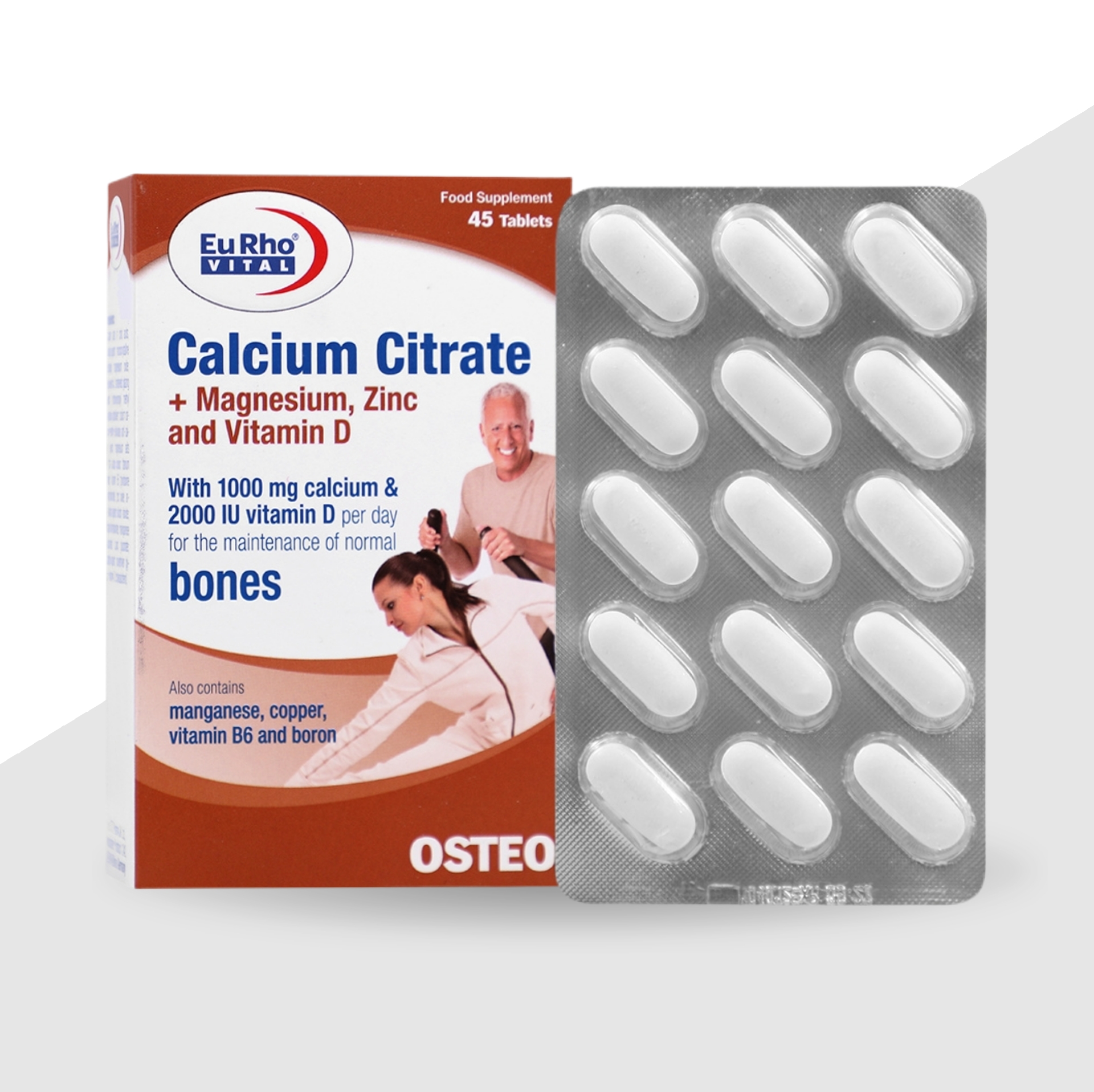 قرص کلسیم سیترات یوروویتال-۴۵ عددی